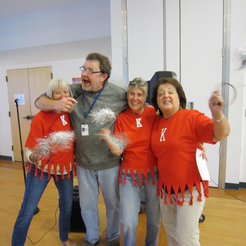 Kevin and his Line Dance Cheerleaders!