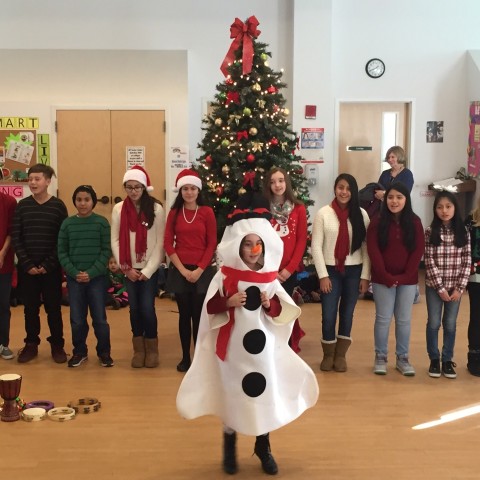 St. Peter's Students sing Frosty the Snowman