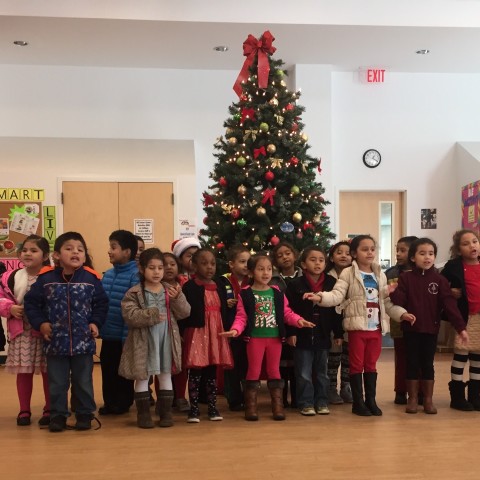 St. Peter's Kindergarten students sing Santa Claus is coming to town