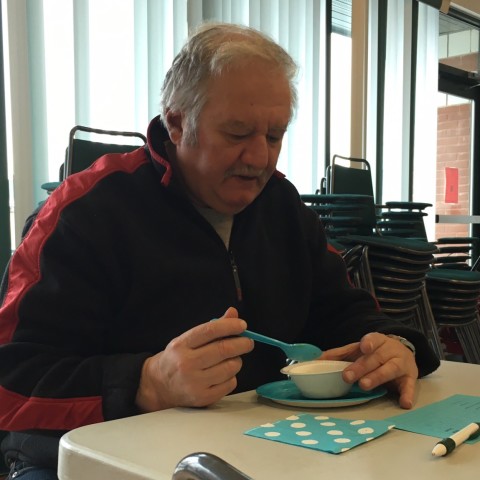 Fred checking out the Pasta Fagioli