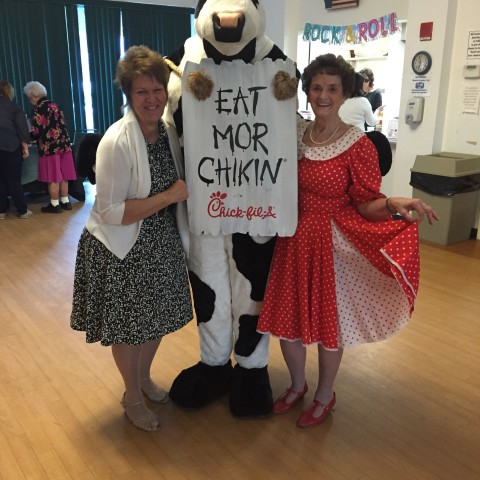 Posing with the Chick-Fil-A Cow