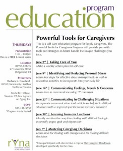 RVNA Program Education: Powerful Tools for Caregivers @ RVNA Offices | Ridgefield | Connecticut | United States