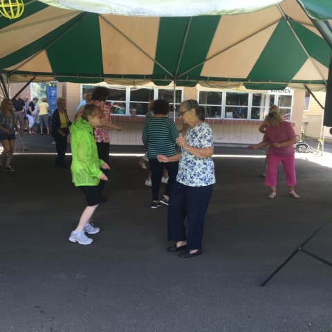 Jane and Genie enjoying the music