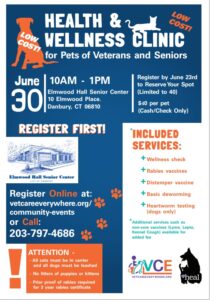 Pet Health and Wellness Clinic for Veterans and Seniors @ Danbury Senior Center | Danbury | Connecticut | United States